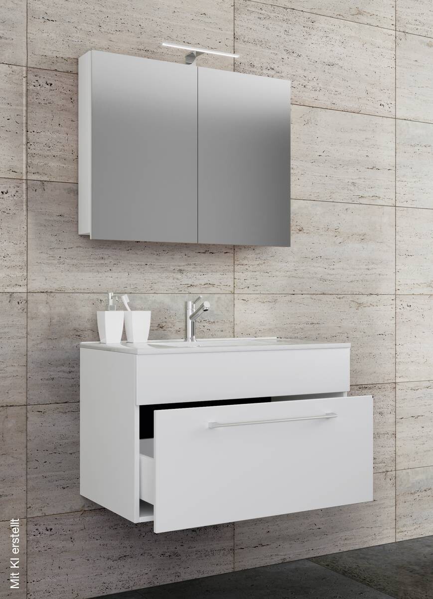 Waschplatz 3tlg-Badinos weiß B/H/T: ca. 80x50x46 cm