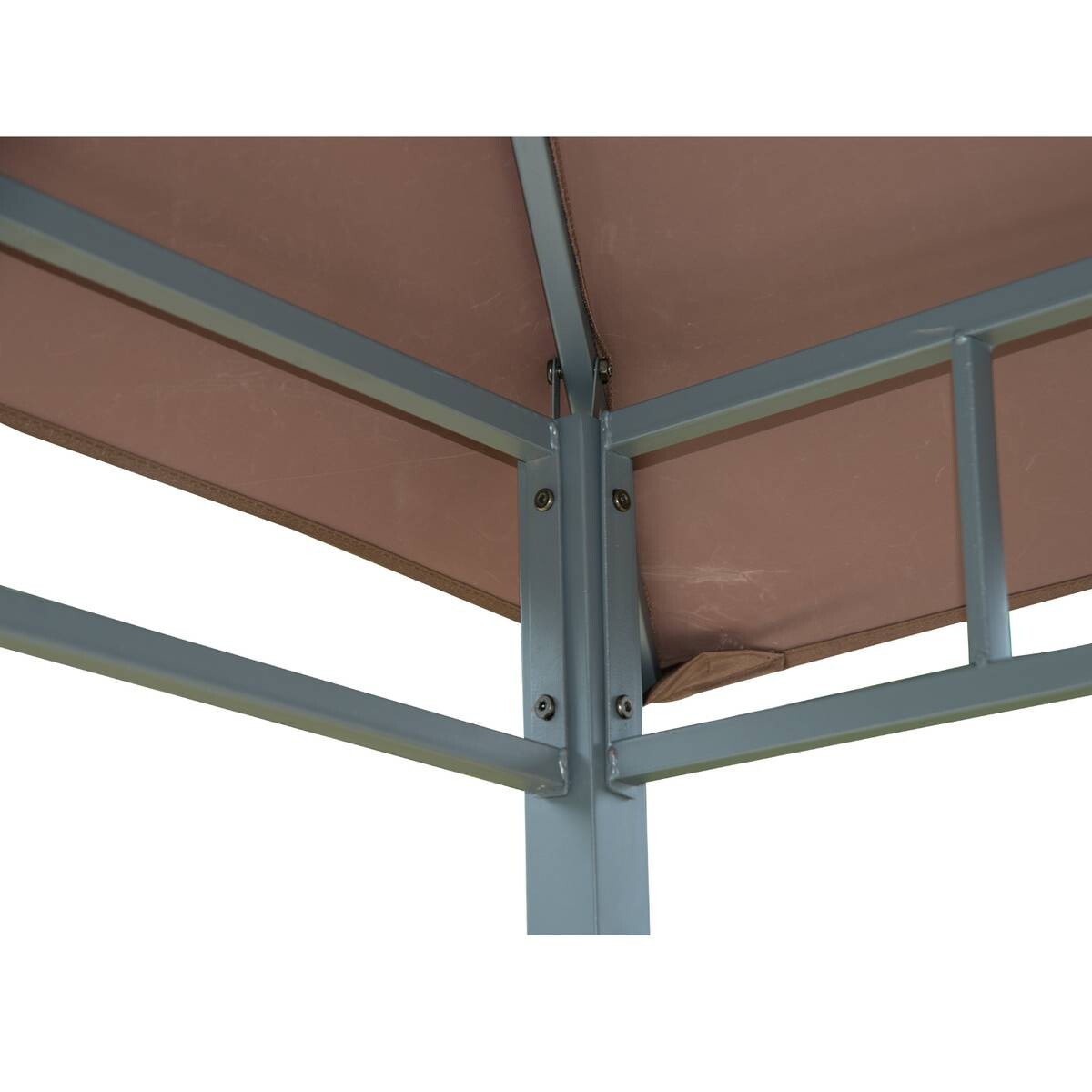 Outsunny Gartenpavillon café braun Stahl B/H/L: ca. 150x255x245 cm