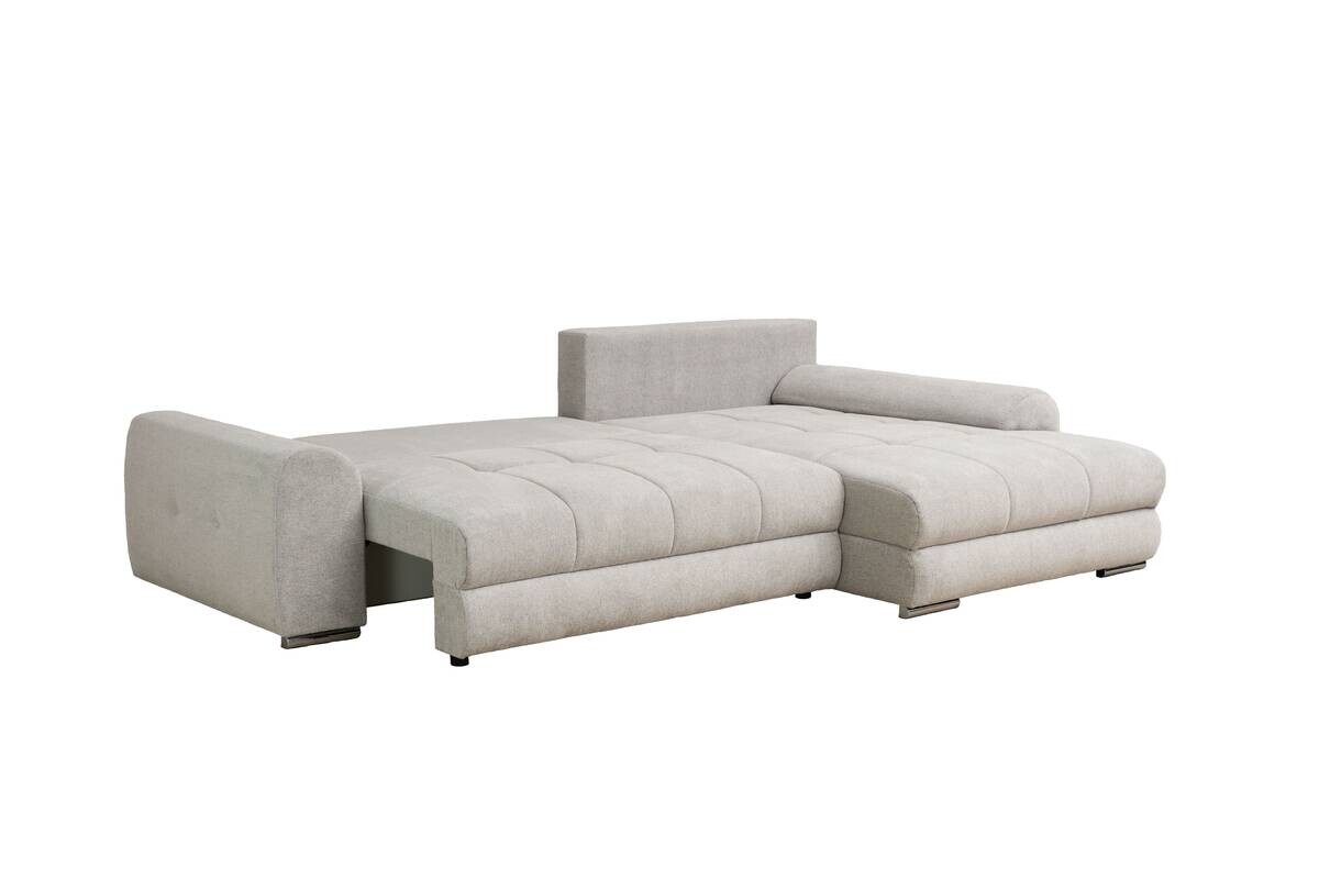 Ecksofa mit Bettfunktion und Bettkasten Lorenz taupe Microfaser B/H/T: ca. 284x74x180 cm