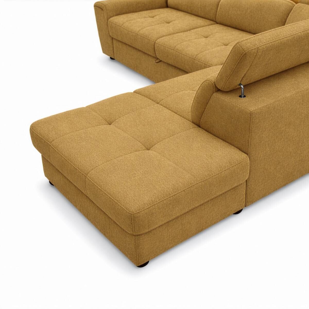 Ecksofa mit Bettfunktion und Bettkasten senf Flachgewebe B/H/T: ca. 267x75x238 cm