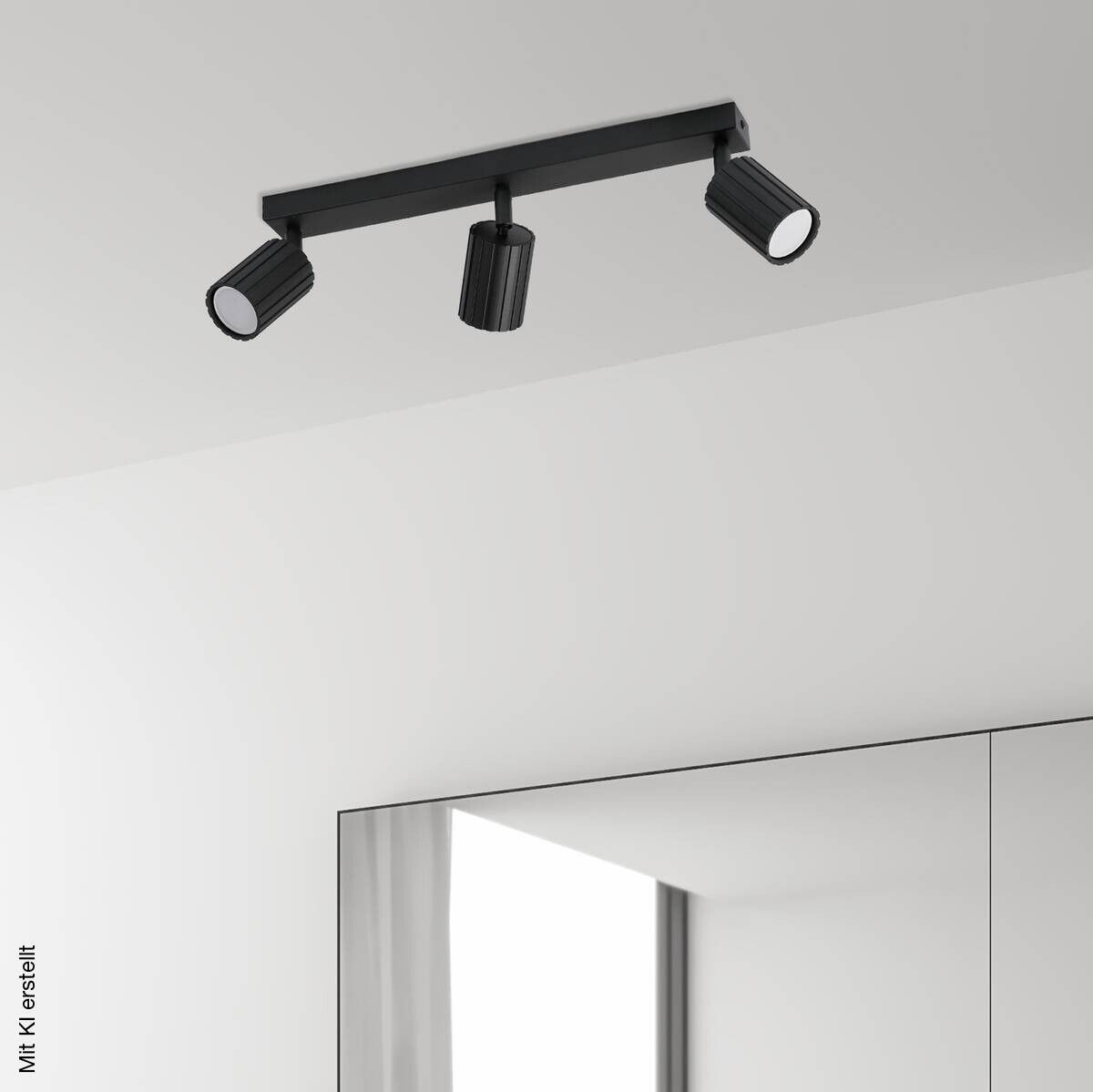 Lamkur Strahler Prisma schwarz Stahl B/H/L: ca. 6,5x16,5x45 cm 3 Brennstellen