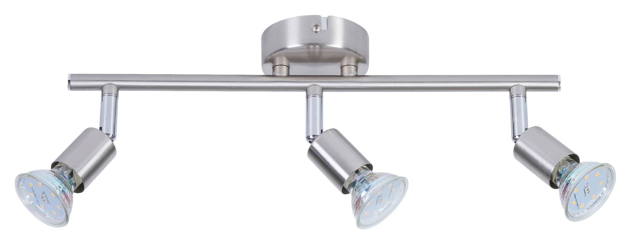 POCOline Spotbalken Boris nickel B/H/L: ca. 10x8x36 cm 3 Brennstellen