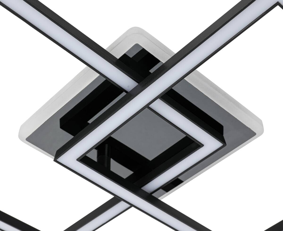 Nolo LED-Deckenleuchte Rhombus schwarz Kunststoff B/H/L: ca. 35x6,5x55 cm