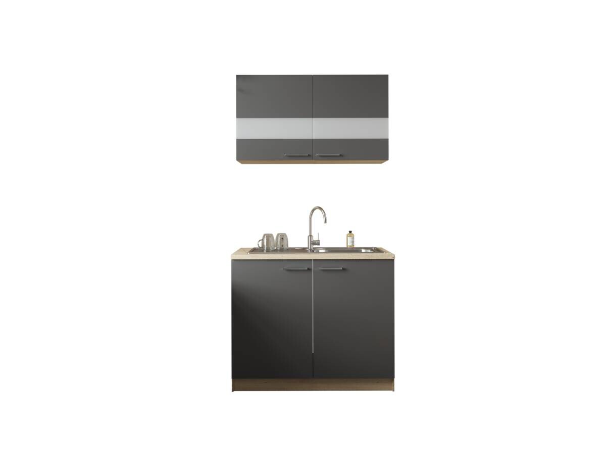 Anbauküchen-Set Merle grau B/H/T: ca. 100x200x60 cm