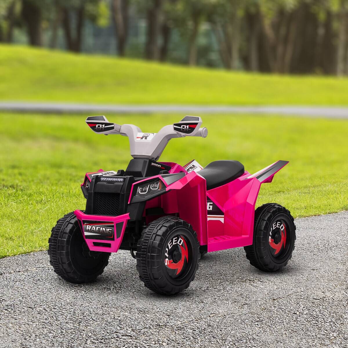 HOMCOM Elektroauto für Kinder rosa B/H/L: ca. 41,5x48,5x70 cm