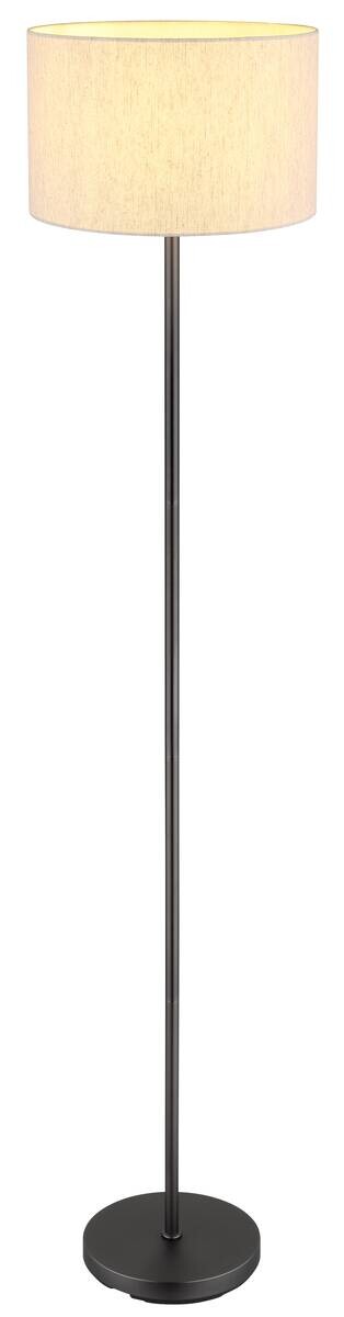 GLOBO Stehlampe creme schwarz Metall Leinen H/D: ca. 160x35 cm E27 1 Brennstellen