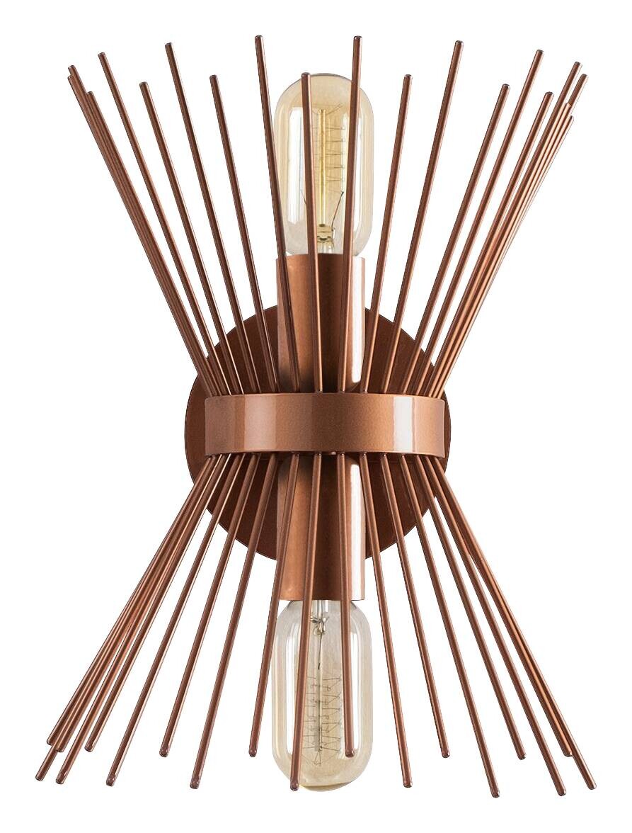 Opviq Wandleuchte GMN-000010 Kupfer B/H/T/L: ca. 16x33x16x23 cm E27 2 Brennstellen