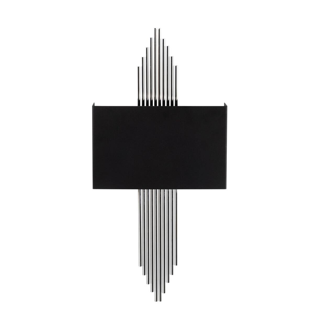 Opviq Wandleuchte silber schwarz Metall B/H/L: ca. 10x22x75 cm E27 1 Brennstellen