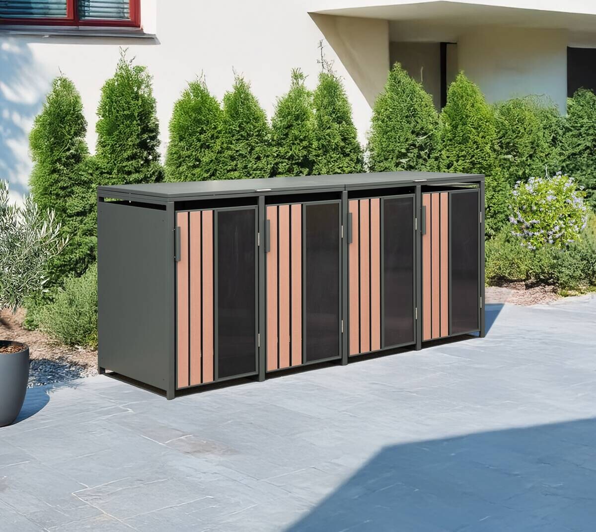 Westmann Mülltonnenbox Status anthrazit B/H/L: ca. 265x116x80 cm