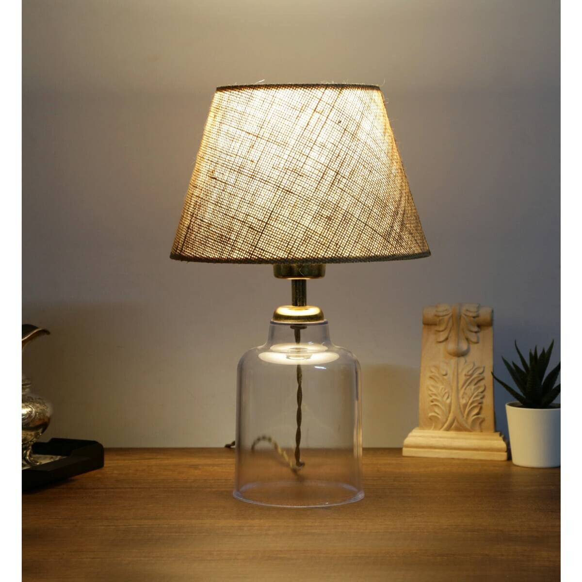 Opviq Tischleuchte AYD-3138 creme B/H/T/L/D: ca. 22x30x22x22x22 cm E27 1 Brennstellen