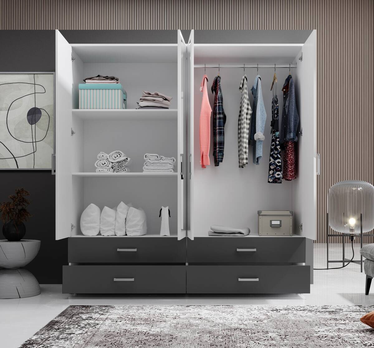 Kleiderschrank Ivar weiß B/H/T: ca. 181x190x51 cm