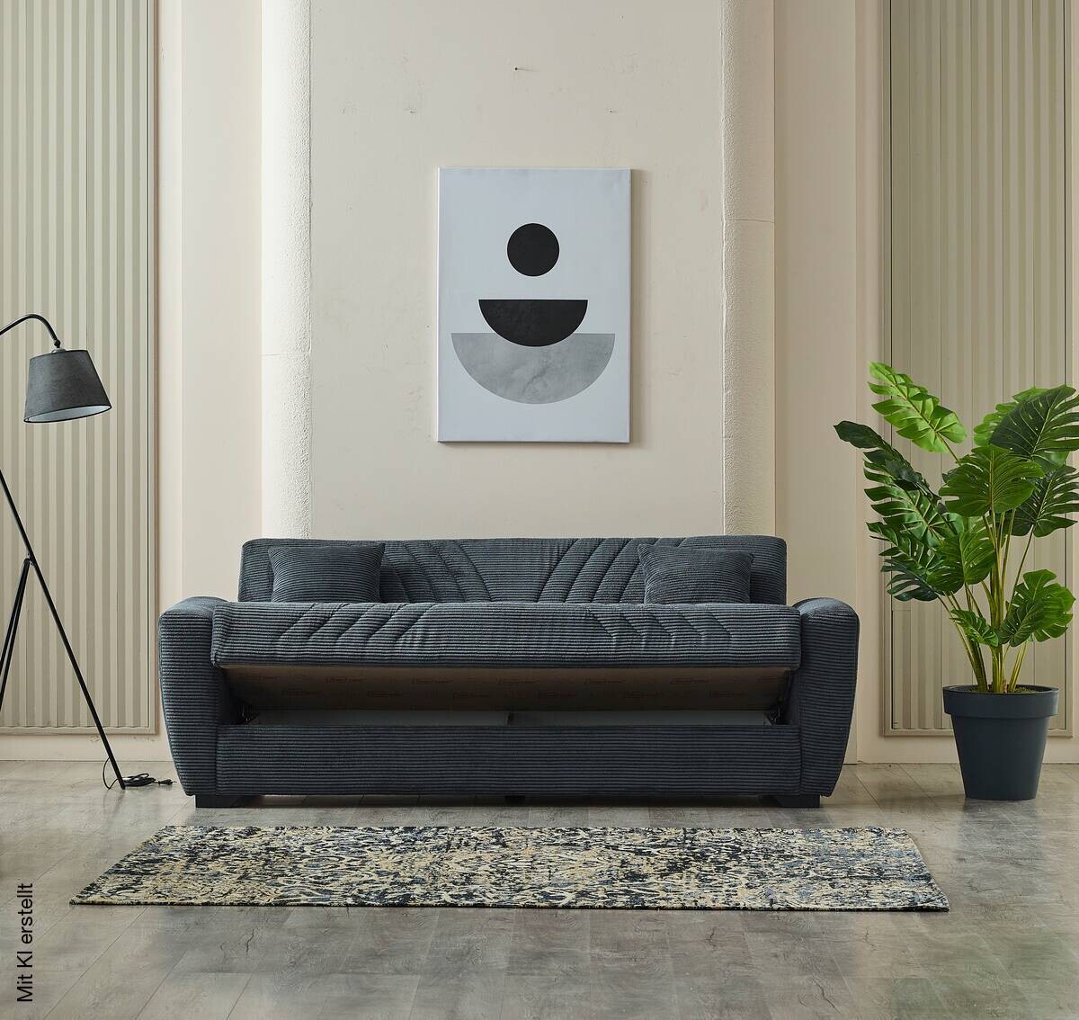 Schlafsofa Alanya grau Microfaser B/H/T: ca. 227x91x83 cm