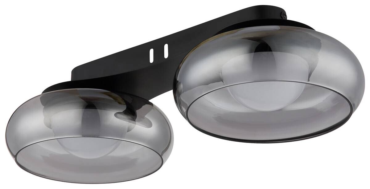 GLOBO Deckenleuchte schwarz Rauch Metall Glas B/H/L: ca. 24,5x15,5x51 cm