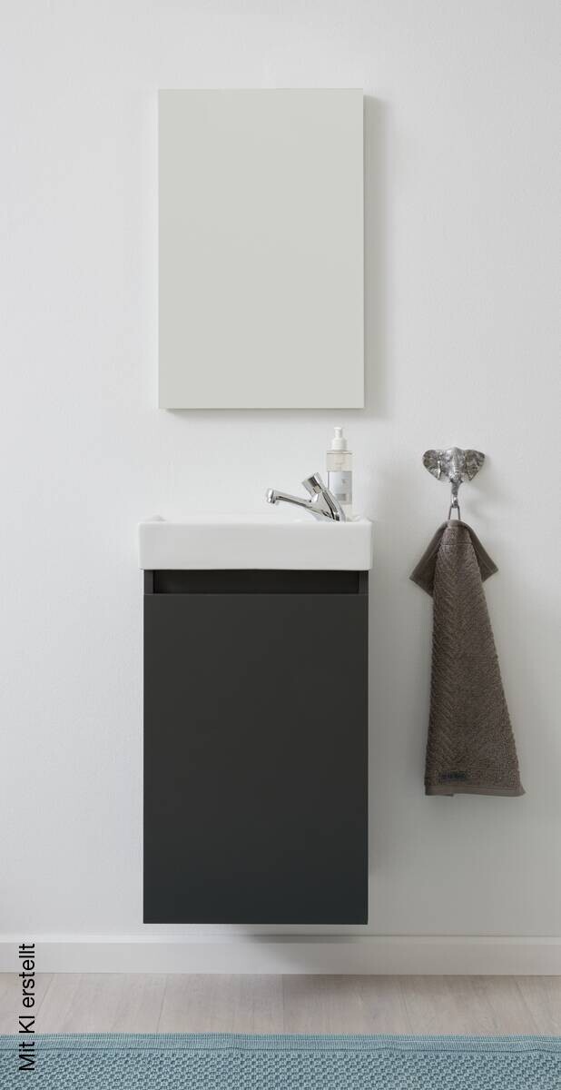 Bad-Set Champ grau matt B/H/T: ca. 40x68x22 cm