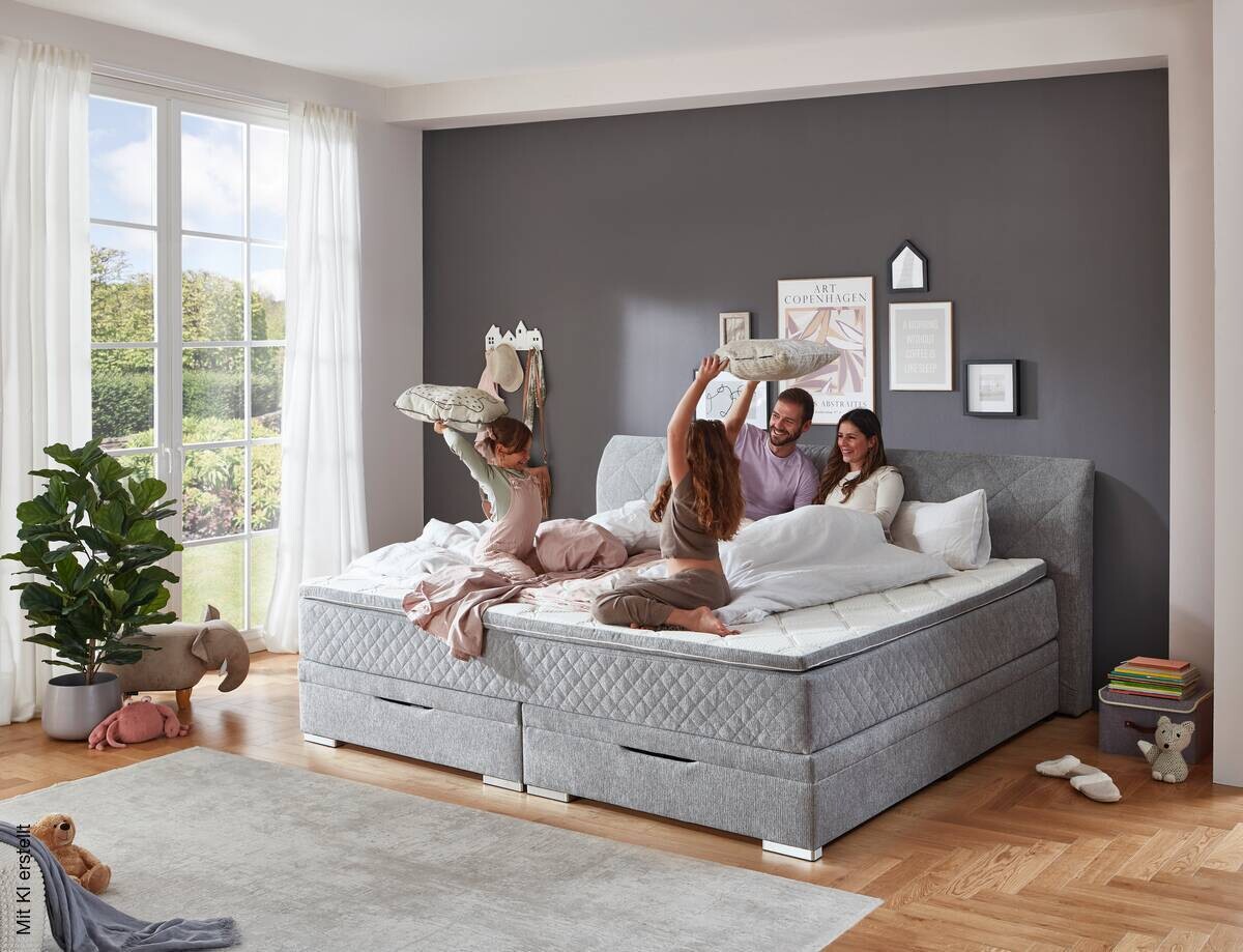 Familienboxbett Korfu silber Liegefläche B/L: ca. 240x200 cm