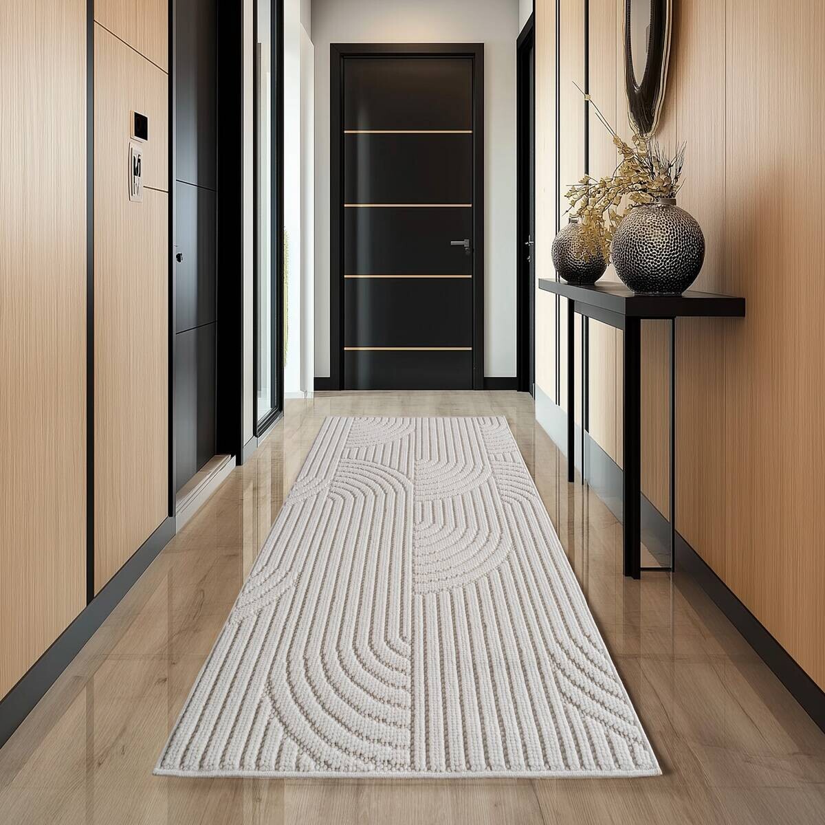 Ayyildiz Kurzflorteppich HELIX creme B/H/L: ca. 80x0,7x250 cm