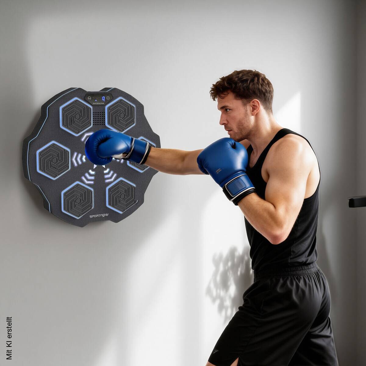 SPORTNOW Boxmaschine + Musik schwarz Kunststoff B/H/L: ca. 44x8x44 cm