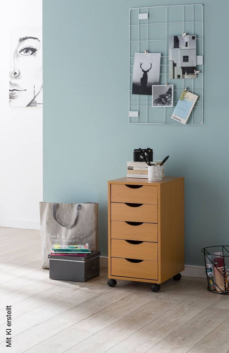 Rollcontainer braun Spanplatte B/H/T: ca. 33x64x38 cm