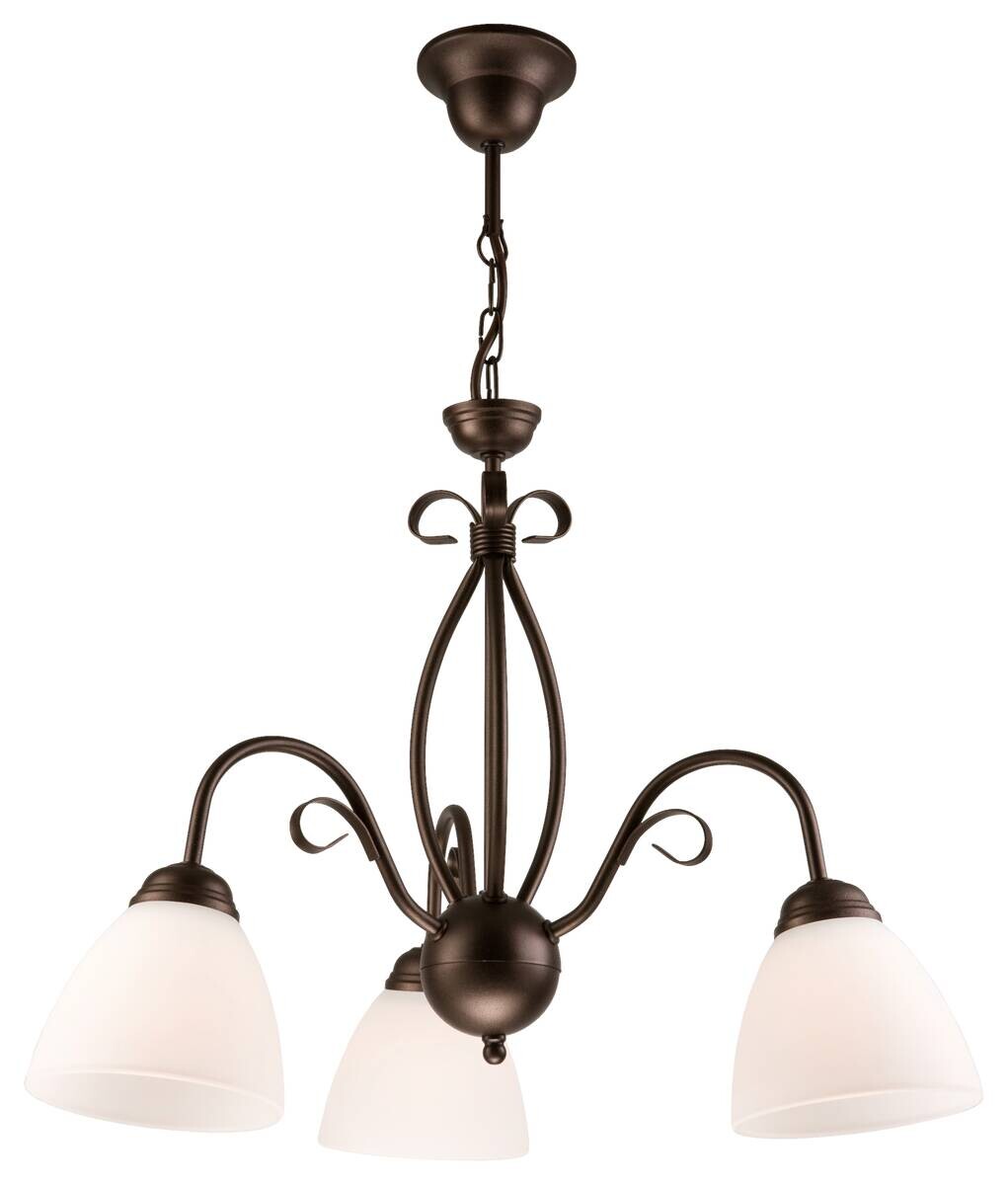 Lamkur Pendelleuchte ADELLE 21270 braun Glas Stahl H/L: ca. 67x50 cm E27 3 Brennstellen