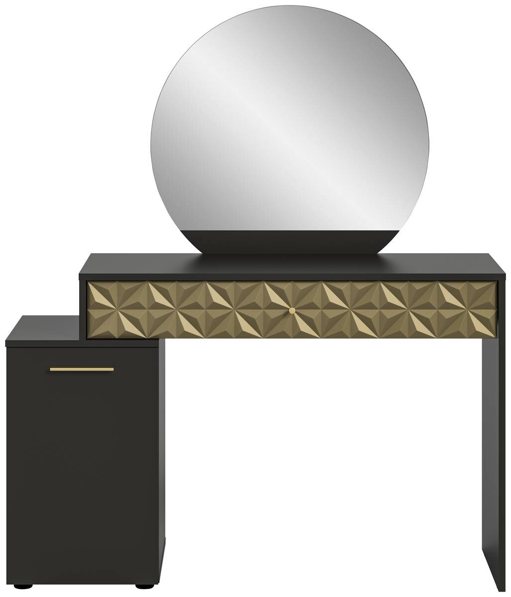 Schminktisch Prisma schwarz gold Optik B/H/T: ca. 117x138x42 cm