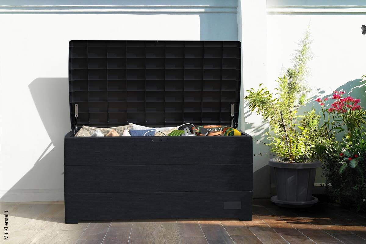 VCM Aufbewahrungsbox Durabox grau Kunststoff B/H/L: ca. 70x63x130 cm