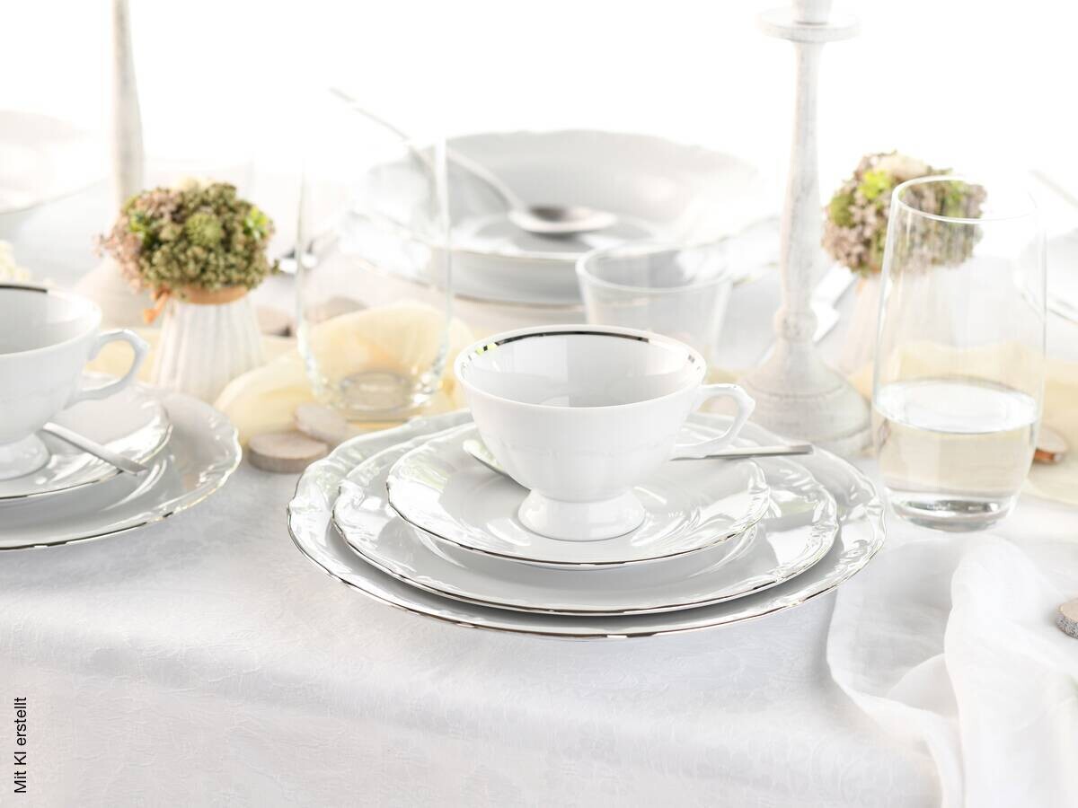CreaTable Tafelservice Maria Theresia platin Porzellan 30 tlg.