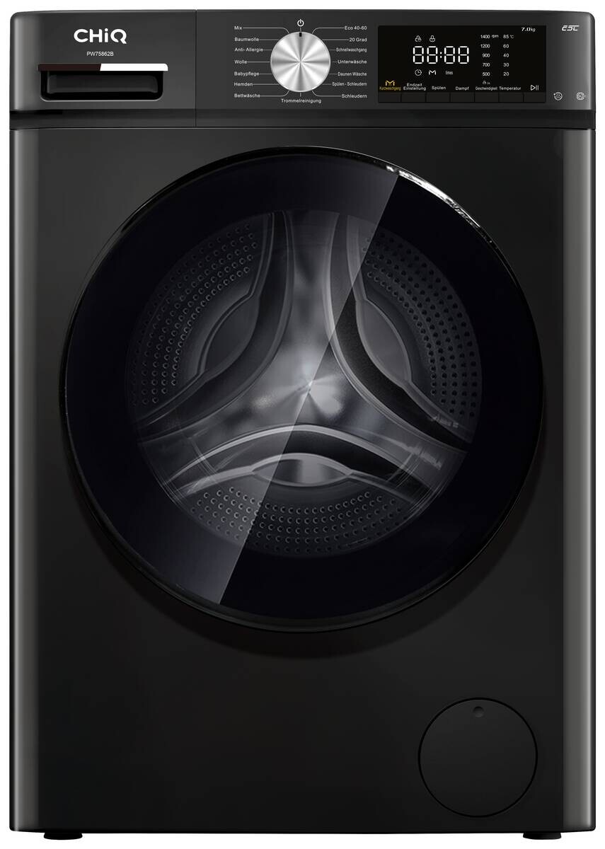 CHiQ Waschmaschine PW75862B EEK: A Spektrum: A bis G 7kg schwarz B/H/T: ca. 60x85x52 cm
