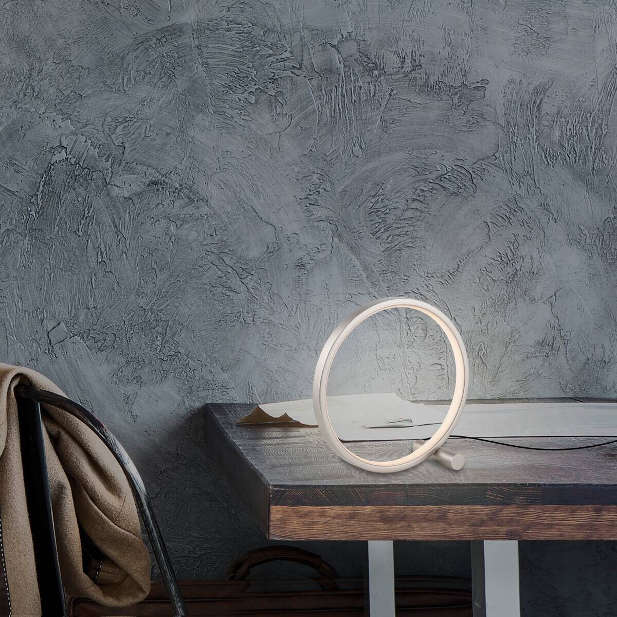 Just Light LED-Tischlleuchte Mini-Ritus silber Eisen 1 Brennstellen