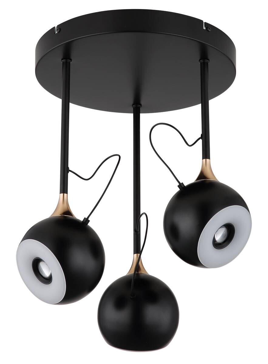 GLOBO Deckenleuchte mattschwarz gold Metall H/D: ca. 42x32,5 cm 1 Brennstellen