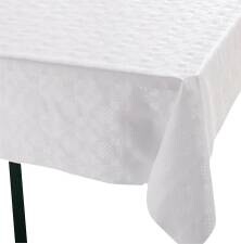 Abwaschbarer Tischbelag weiß 100% Polyvinylchlorid B: ca. 140 cm