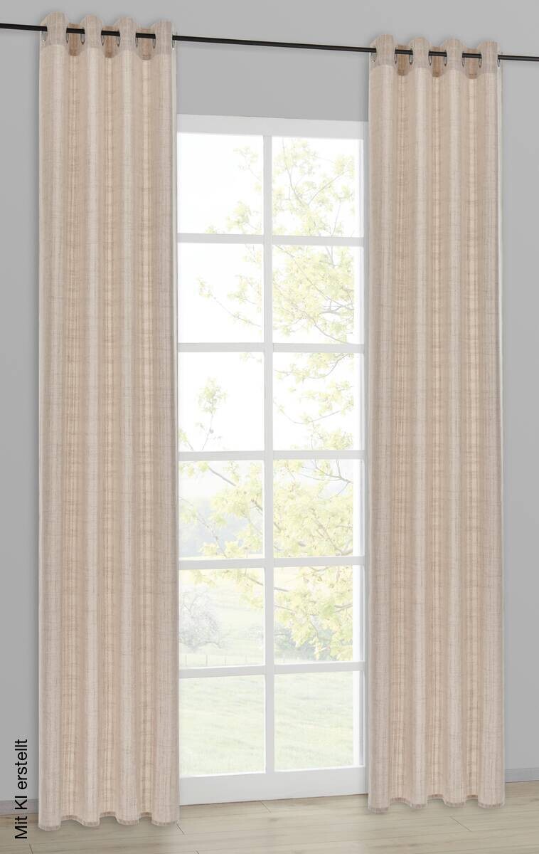 Ösenvorhang Kim taupe B/L: ca. 140x245 cm