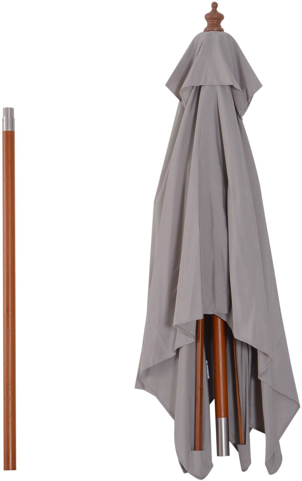 Outsunny Sonnenschirm grau Holz B/H/L: ca. 150x230x200 cm