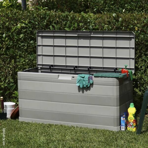 vidaXL Aufbewahrungsbox hellgrau Kunststoff B/H/T/L: ca. 45x56x45x117 cm