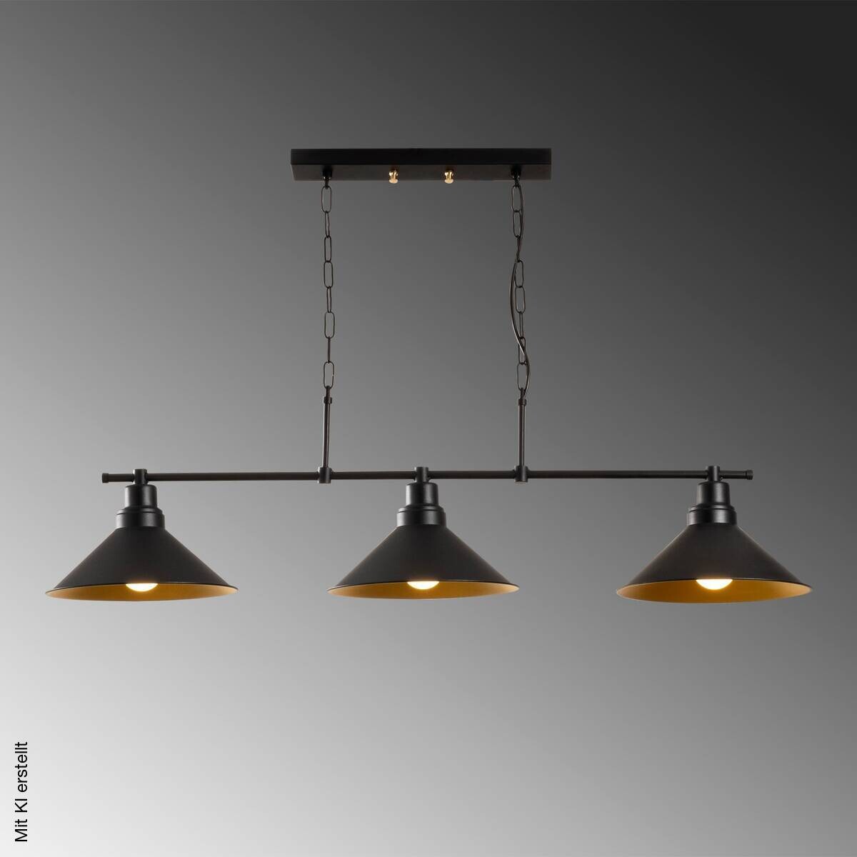 Opviq Pendelleuchte Sivani schwarz B/H/T/L: ca. 108x55x24x108 cm E27 3 Brennstellen