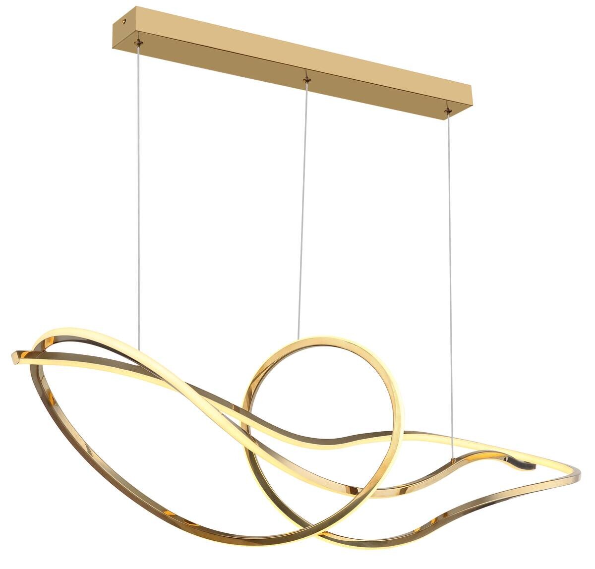 GLOBO Pendelleuchte Craft Gold Opal Edelstahl Metall B/H: ca. 110x120 cm 1 Brennstellen