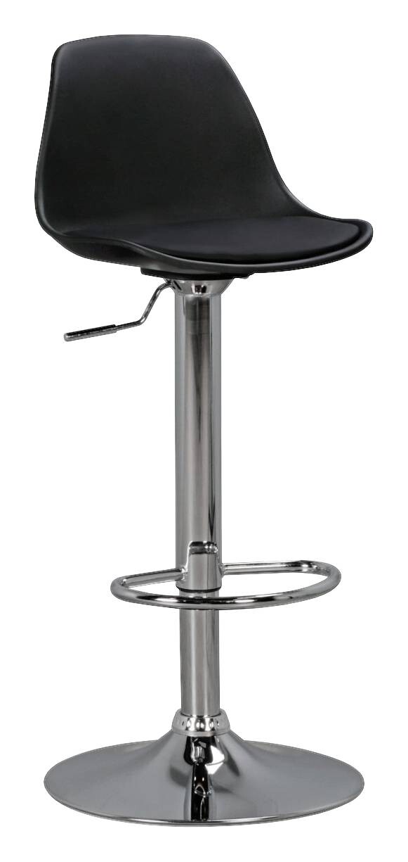 Barhocker schwarz Chrom Kunstleder Metall B/H/T: ca. 40x104x40 cm