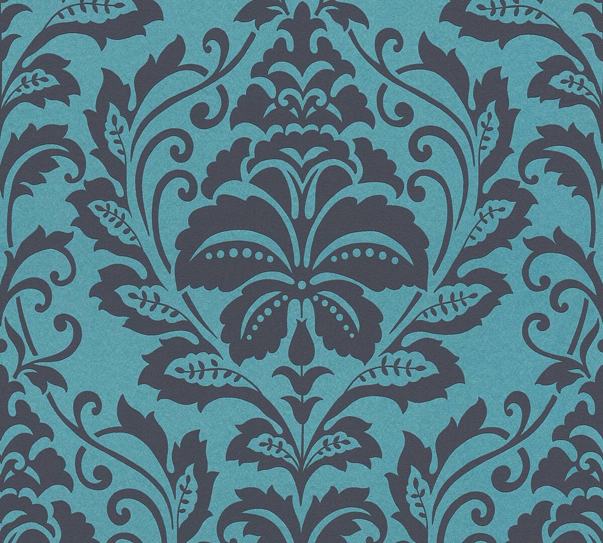 A.S.Creation Vliestapete Attractive Barock türkis grau B/L: ca. 53x1005 cm