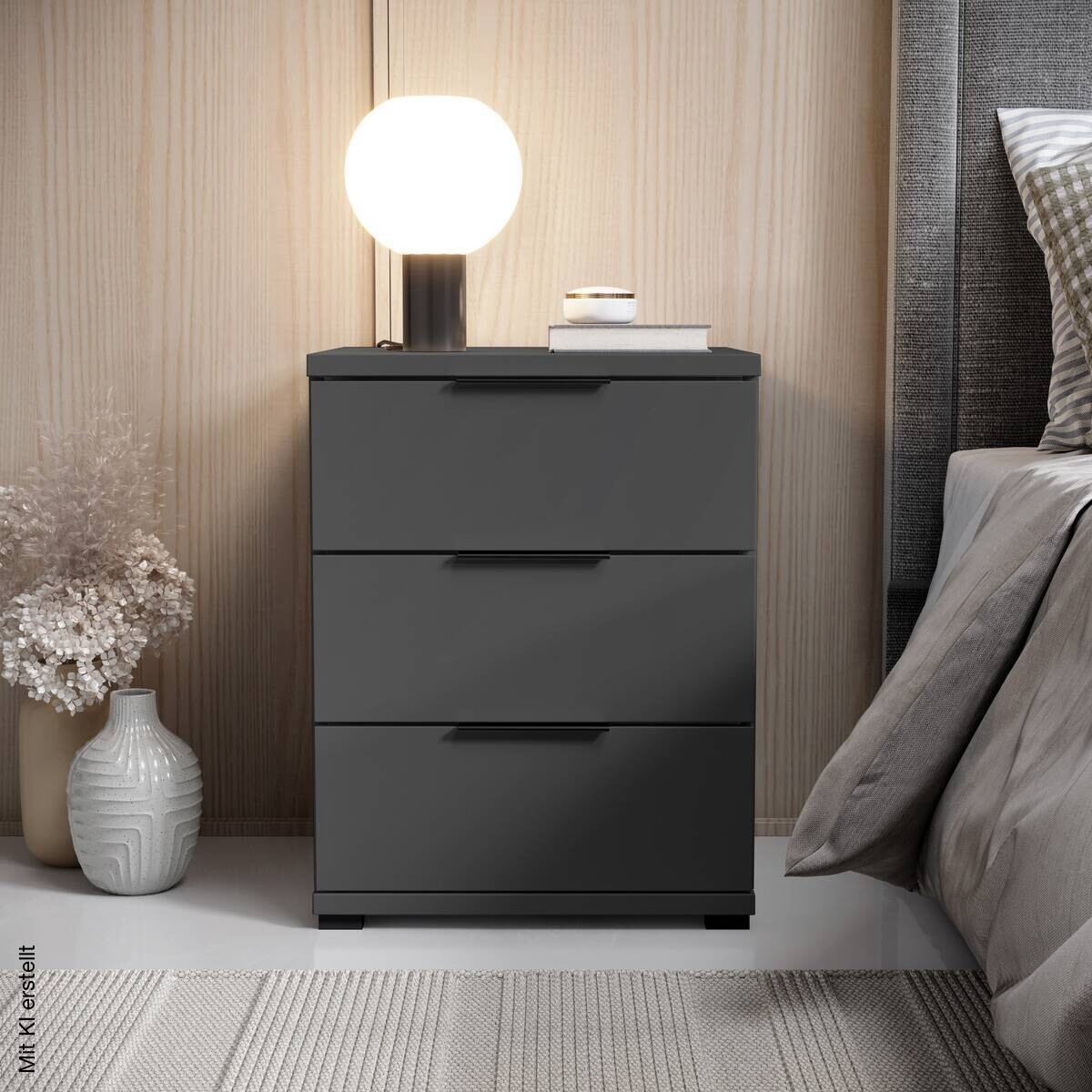 Nachtkonsole Salermo Graphit B/H/T: ca. 46x61x42 cm | Graphit | 46,00/61,00/42,00 cm