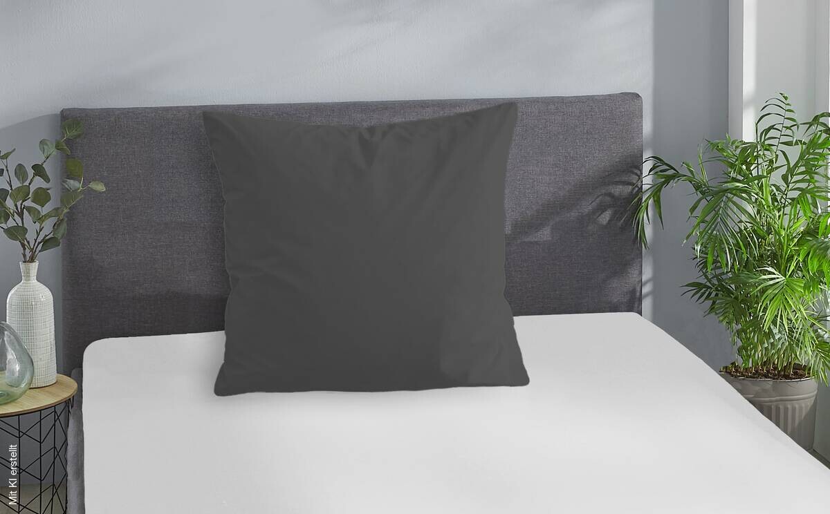 Kissenbezug Jersey Graphit Baumwolle B/L: ca. 80x80 cm