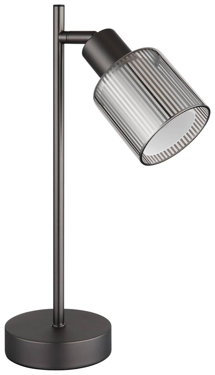 GLOBO Tischleuchte schwarz Chrom Glas Metall B/H/L: ca. 11,5x37,5x15 cm E14 1 Brennstellen