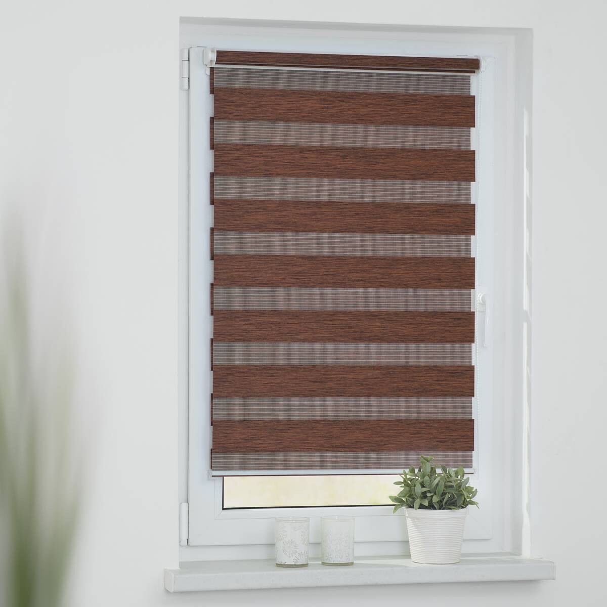 LICHTBLICK Doppelrollo Duo meliert dunkelbraun B/L: ca. 120x150 cm