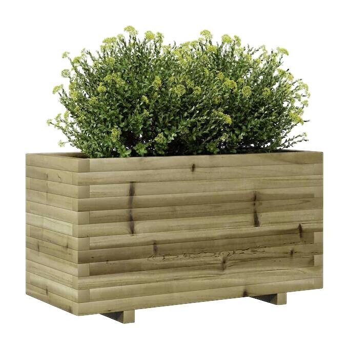 vidaXL Pflanzkübel natur Holz B/H/L: ca. 40x49,5x90 cm