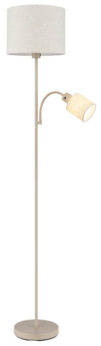 GLOBO Stehleuchte sand beige Leinen Metall H/D: ca. 165x30 cm E27 1 Brennstellen
