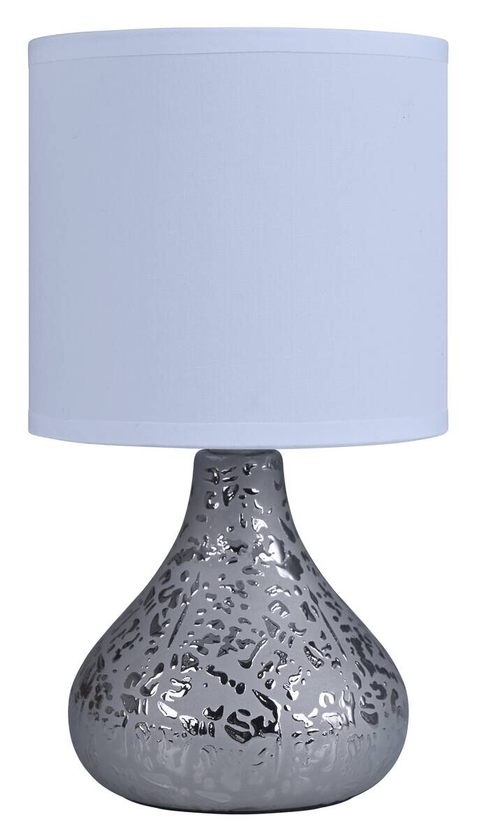 POCOline Keramik_Tischleuchte Auri silber Keramik B/H/L: ca. 14x25x14 cm E14 1 Brennstellen