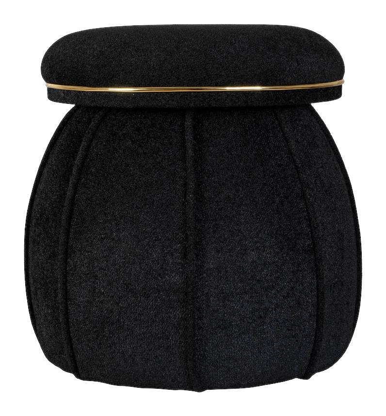 360 Living Hocker Corin 110 schwarz gold H/T: ca. 51,5x51,5 cm