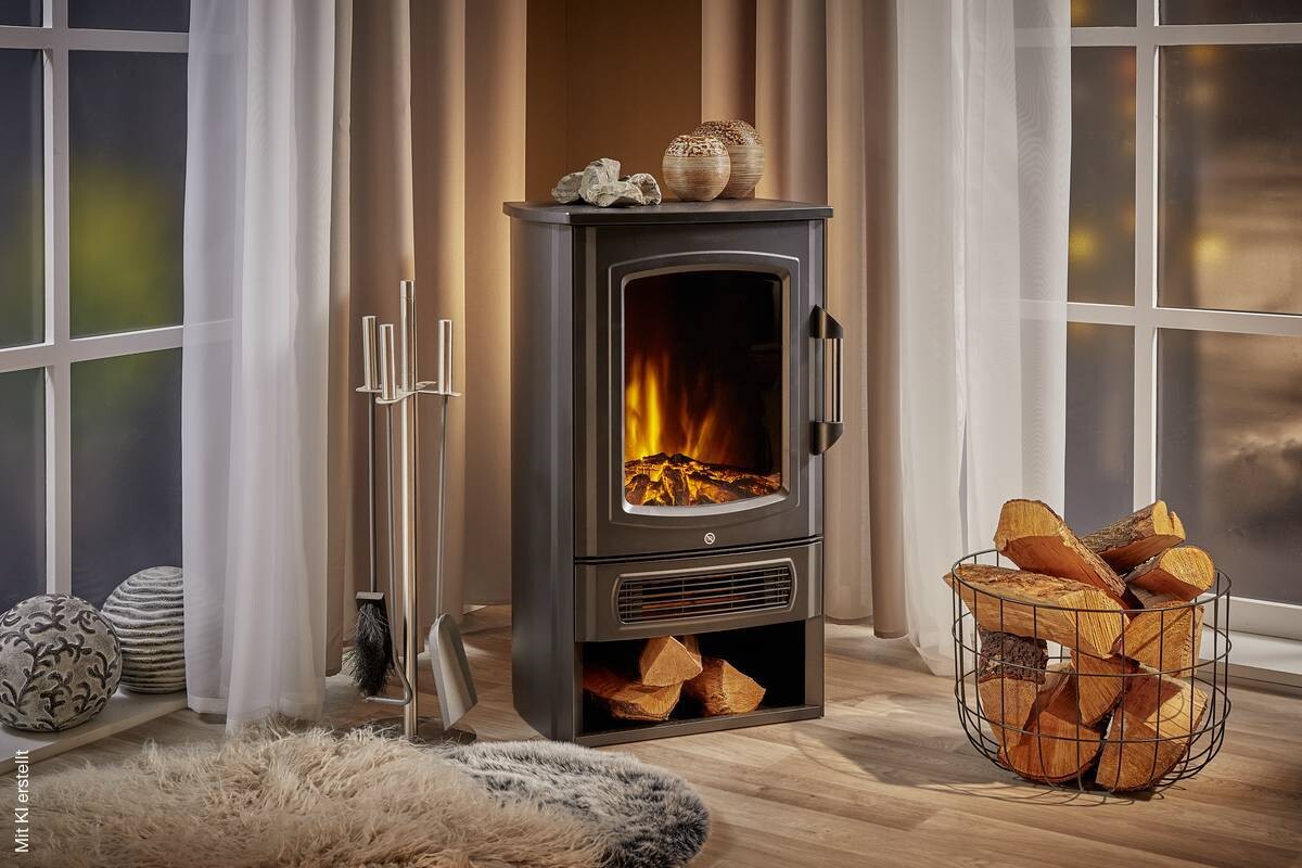 BHP Elektrischer-Kamin BG00595 schwarz Kunststoff Metall B/H/T: ca. 45x74x32 cm