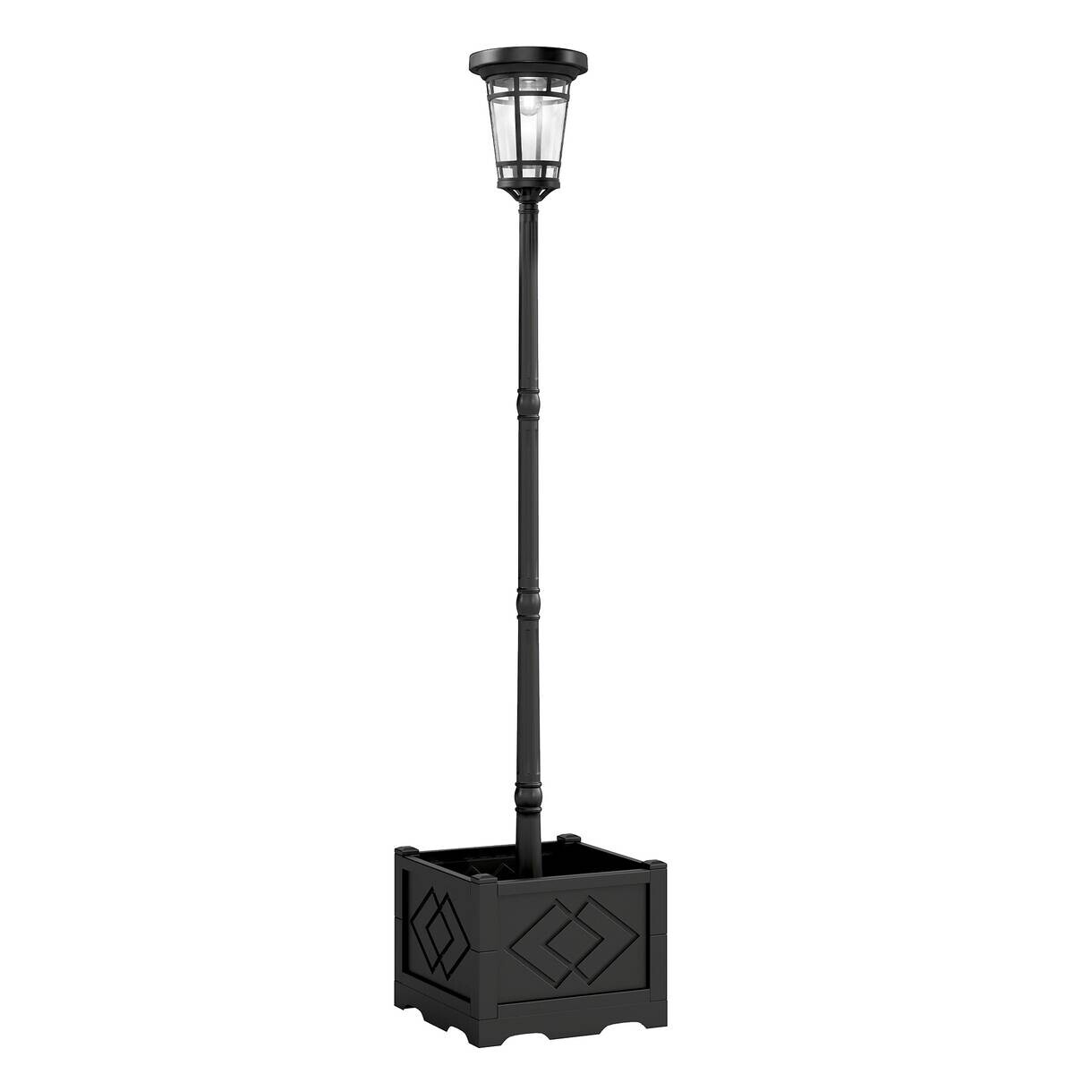 Solarleuchte schwarz Kunststoff B/H/L: ca. 41,5x195x41,5 cm