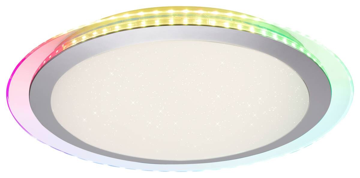 Just Light LED-Deckenleuchte Cyba klar silber Kunststoff Metall H/D: ca. 8x45 cm 2 Brennstellen