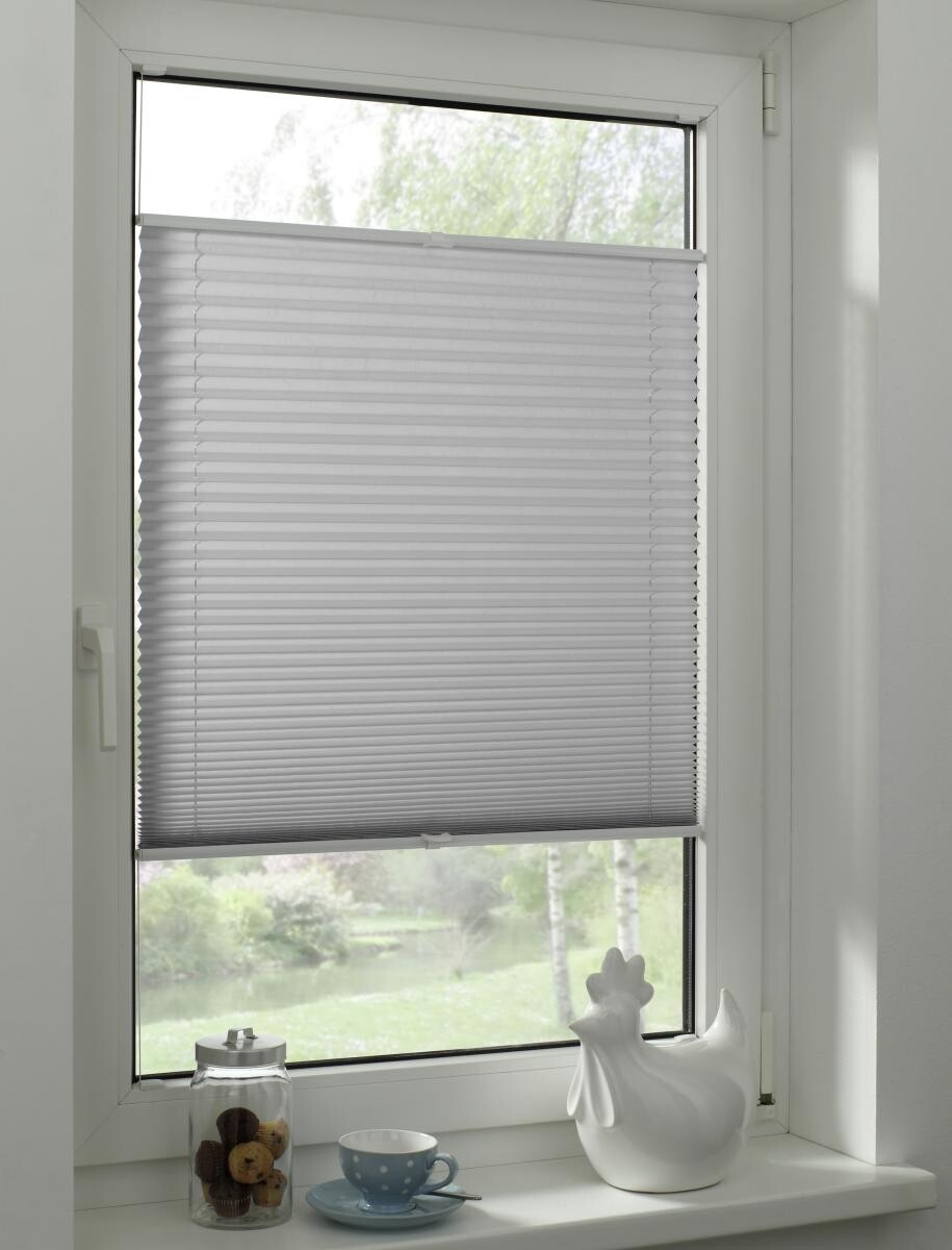 Boviva Spannplissee silber B/L: ca. 80x130 cm