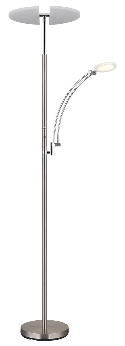 GLOBO Stehlampe nickel matt Chrom Kunststoff Metall B/H/T: ca. 80x183x40,5 cm 1 Brennstellen